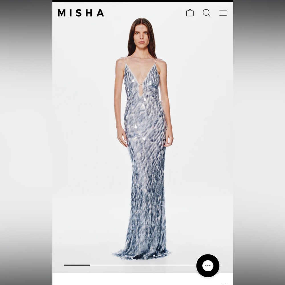 Elegant Silver Evening Gown